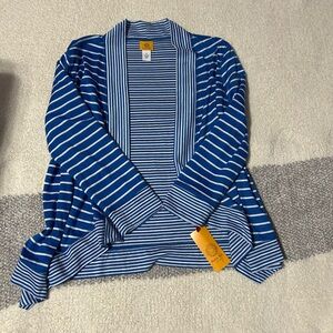 Ruby Rd. Blue and White Striped Top